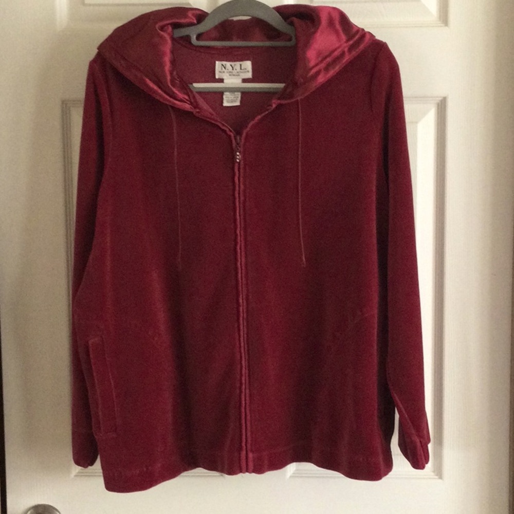 N.Y.L Velour Zippered Jacket Size 1X